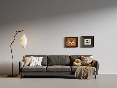 Mid-ancient style three-person sofa 3d model