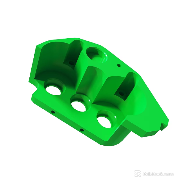 Green Industrial Mechanical Part With Multiple Holes And Engineered Structure Design Features 3d model 