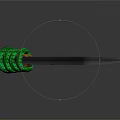 Essential Household Kitchen Knife With Black Serrated Blade And Green Wrapped Handle