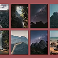 Beautiful Landscape Paintings With Waterfall Cave Starry Sky Mountain And Beach Scenes
