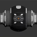 Futuristic Tech Sphere Device With Silver Accents Mechanical Arms Digital Display Control Panel 3d model