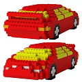 Red and Yellow Building Blocks Car Model Construction Toy for Kids