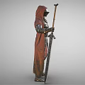 Modern game character knight 3d model