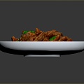 Fried meat bowl food daily necessities daily necessities 3d model