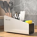 SINOFART Kitchen Utensil Organizer With Spatulas Forks Spoons Chopsticks And Sponge