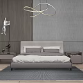 Modern Background Double Bed Simple 3d model