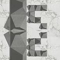 Modern Geometric Wall Sconces Mounted On Marble And Concrete Wall Surface With Soft Lighting