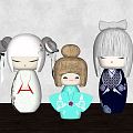 Japanese-style Doll Clothing Doll Ornaments 3d model