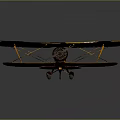 Vintage Biplane With Yellow Black Red Design For Space Aerospace