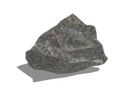 Natural Gray Stone With Rough Texture And Wooden Accents For Interior Decor 3d model