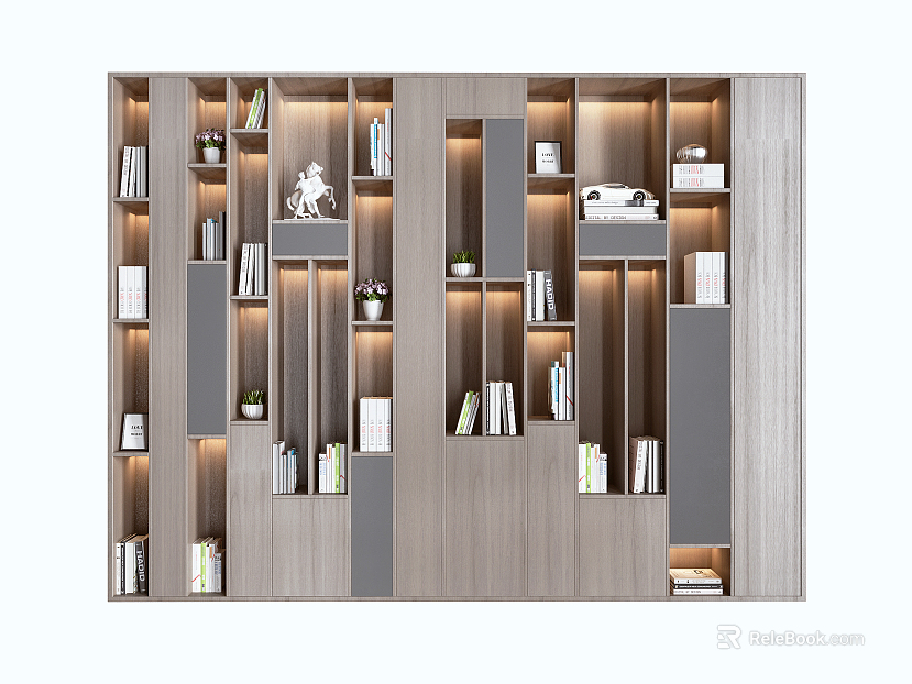 Modern Bookcase Simple Decorative Bookcase texture