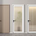 Different Styles of Hinged Doors with Wooden Texture Frosted and Grid Glass Design