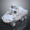 Armored Six Wheeled Military Vehicle With Turret And Tactical Equipment