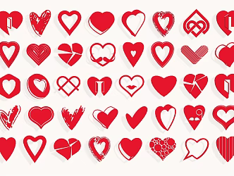 Love Beauty Valentine's Day Love Tanabata Cartoon Heart Peach Heart Wall Decoration Element Icon Silhouette 3d model