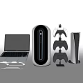 laptop desktop game console combination game device ps5 gamepad case computer device combination 3d model