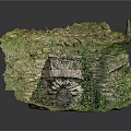 Ancient Stone Archway With Moss Covered Steps And Lush Green Vegetation