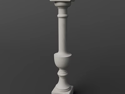 White Classical Column 3D Model With Ornate Base And Decorative Design 3d model