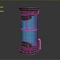 Modern sci-fi equipment life-support capsule life-support system incubator 3d model