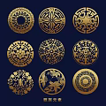 Chinese Tibetan Ethnic Pattern Auspicious Pattern Traditional Pattern Round Border Pattern Hollow Carving 3d model