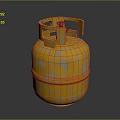 Yellow Rusty Gas Cylinder With Metal Handle And Valve For Industrial Use