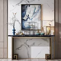 Light Luxury End View Table Entrance Table Lamp Ornaments Combination 3d model