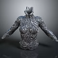 Intricate 3D Rendered Armor Torso With Detailed Carvings And Metallic Texture