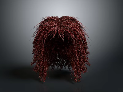 Red Curly Hair Wig As Daily Life Product For Fashion And Beauty 3d model