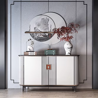 New Chinese-style Entrance Cabinet Entrance Cabinet Combination 3d model