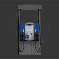 Gas Station Fuel Dispenser Blue And Gray With Fuel Nozzles Hoses Modern Design Control Panel