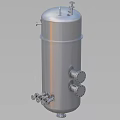Industrial Stainless Steel Cylindrical Storage Tank With Connections Valves And Support Legs
