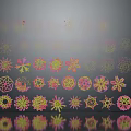 Colorful Decorative Ornament Set Featuring Various Floral And Geometric Patterns For Home Decor