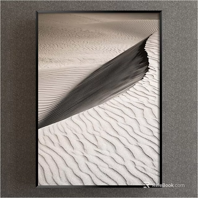 Desert Landscape Painting Featuring Rolling Sand Dunes Intricate Ripple Patterns And Contrasting Light Shadows 3d model 