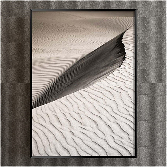 Modern landscape painting simple gray bedroom landscape desert decorative painting 3d model