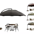 Outdoor Patio Umbrella in Various Colors with Garden Tables and Chairs Set