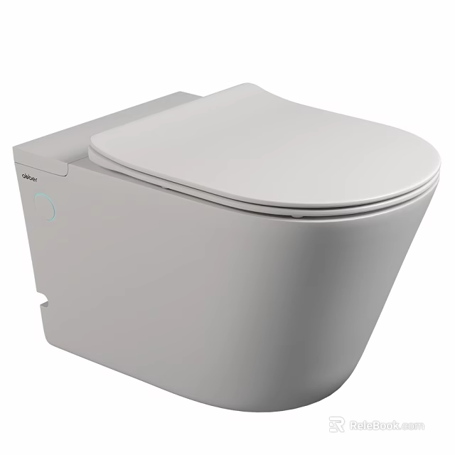 Modern Wall Mounted Toilet With Sleek White Design And Contemporary Finish 3d model 