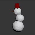 Cute Snowman Figure With Red Hat Stick Arms And Coal Eyes