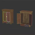 Wooden Entryway And Side Cabinet With Drawers And Storage Space 3d model