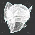 Game Movie Character Helmet Silver Metallic Design With Neon Green Glowing Visor