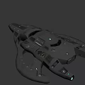 Futuristic Gray Spaceship With Sleek Metallic Body Glowing Lights And Aerodynamic Design