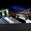 Performance Timing Kit Display With Car Silhouette On Starry Mountain Track Platform