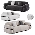Modern multi-seat velvet sofas in dark gray light gray beige with plush cushions and armrests