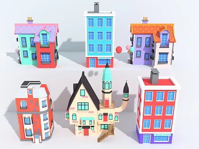 Modern Cartoon Building Cartoon House Cartoon Building 3d model