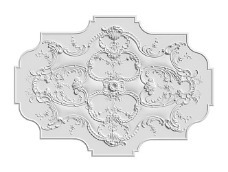 European-style lamp panel gypsum component carved 3d model