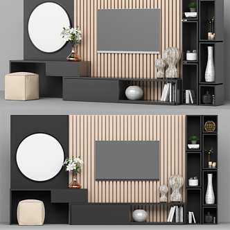 TV background cabinet 3d model