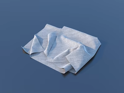 Gray Folded Soft Absorbent Household Cloth For Daily Use And Cleaning 3d model
