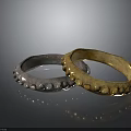 Stylish Silver and Gold Fashion Accessory Rings with Decorative Studded Details