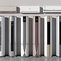 Modern Air Conditioners With Various Wall Mounted And Floor Standing Designs 3d model