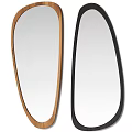 Stylish Irregular Shaped Mirrors With Wooden And Black Frames For Home Decor