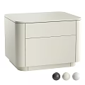 Modern Bedside Table with Two Drawers Light Color Simple Design 3d model