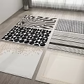 Square Carpets With Modern Geometric Patterns And Different Designs For Home Decor 3d model